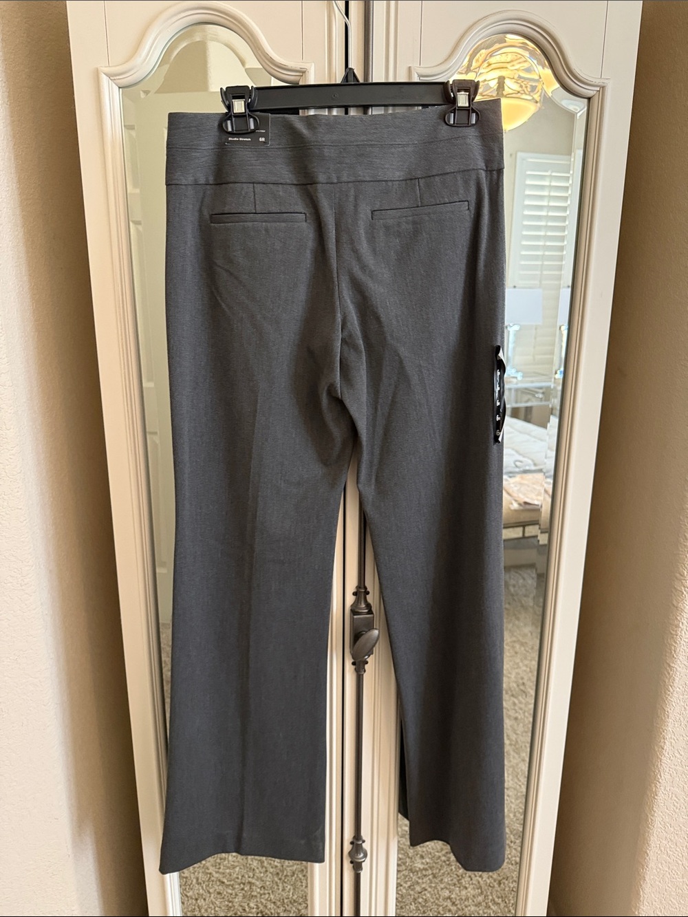 NWT- Express Studio Stretch Editor Charcoal Wide-Leg Ponte Pants - Picture 5 of 8